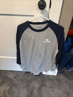 Sport-Tek Grey and Navy Raglan Long Sleeve